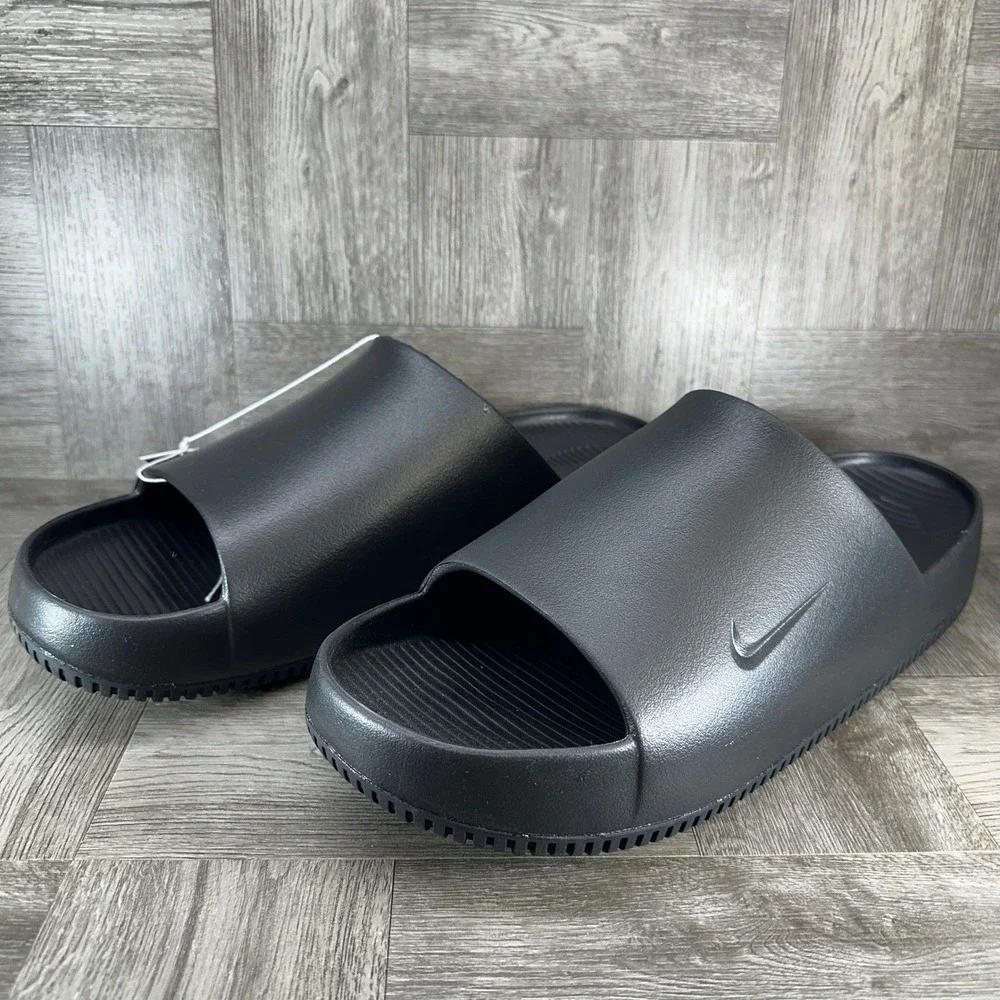 Nike Calm Slide Mens 18 Black Minimalist Foam Comfort NEW FD4116-001